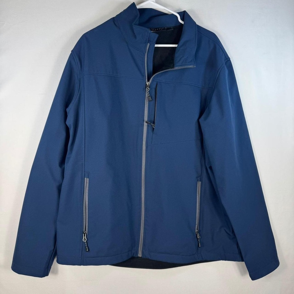 Swiss Tech Mens Blue Softshell Fleece Lined Full Zip Jacket XL SM40603Y